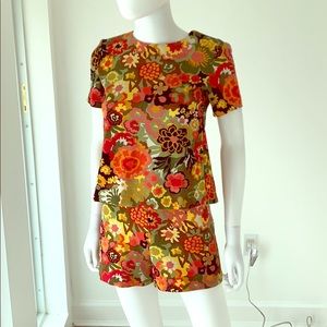 Floral dress one piece with shorts